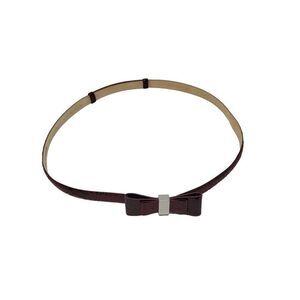 WHBM Adjustable Bow Buckle Cincher Belt M/L Oxblood Wine Maroon Croc Embossed